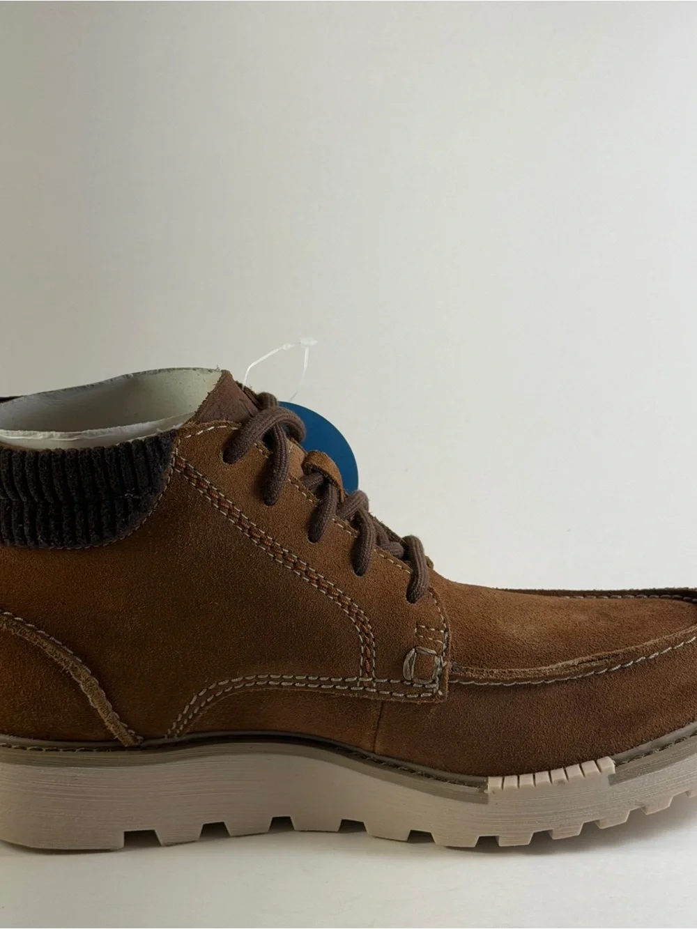 Clarks Men's Brown Suede Chukka Boot with Knit Collar